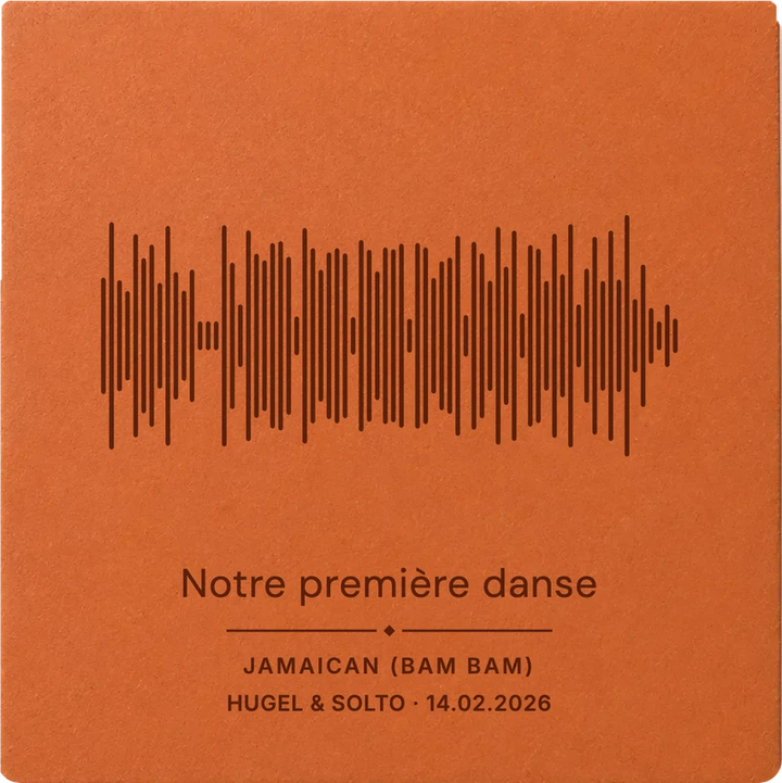 Plaque musique personnalisée, carreau carré