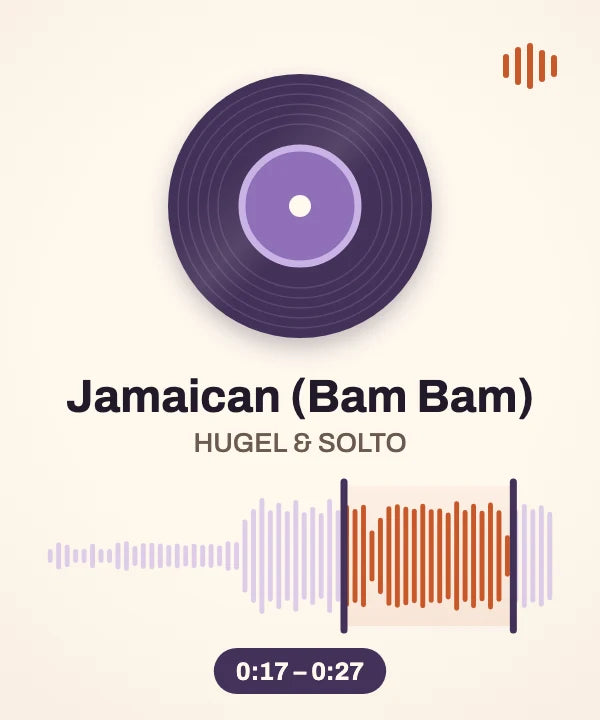 Avant : la carte-lecteur d'un passage de Jamaican (Bam Bam) de HUGEL & SOLTO
