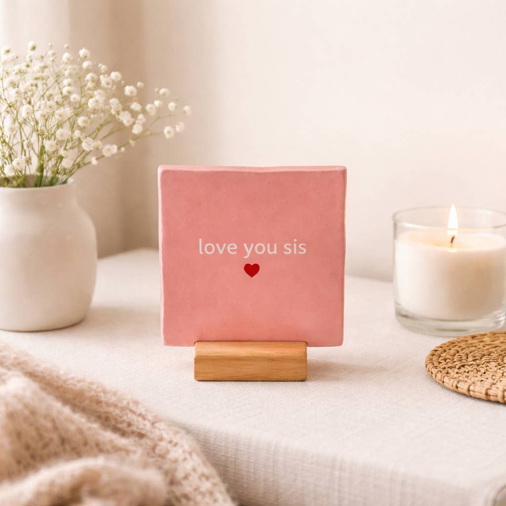 Je t'aime ma sœur — carreau décoratif à accrocher, sélection MyTomette