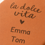 Cadeau mariage personnalisé : tomette hexagonale personnalisée, terre cuite de Salernes gravée au laser.