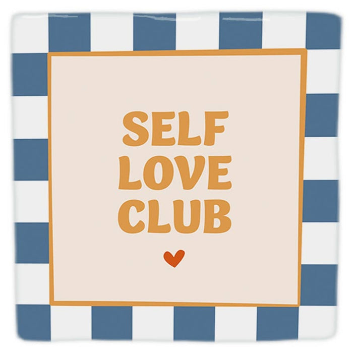 Carreau décoratif Club de l'amour de soi en céramique, 10 × 10 cm — sélection MyTomette