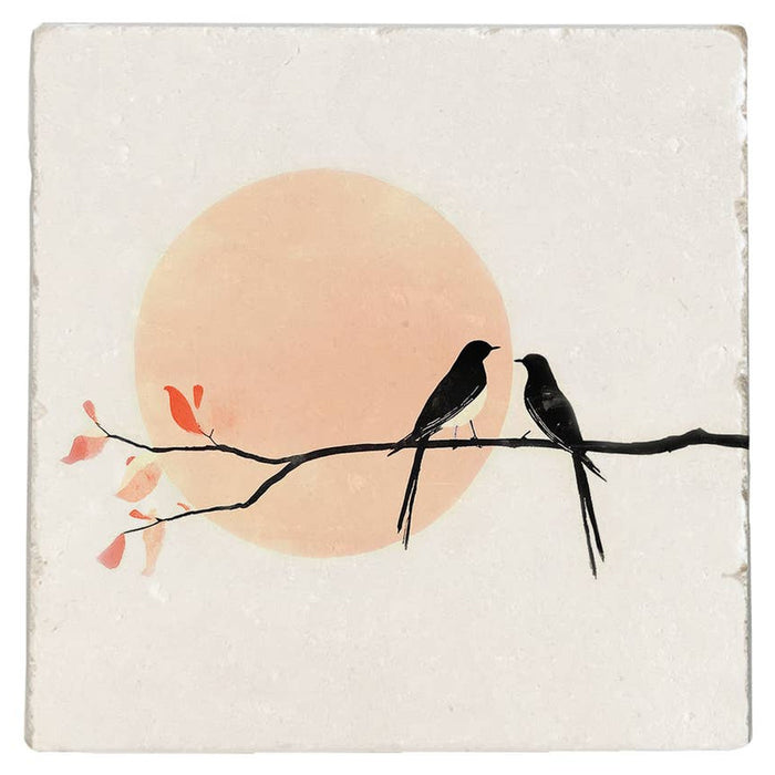 Carreau décoratif Oiseaux en pierre naturelle, 10 × 10 cm — sélection MyTomette