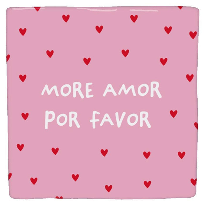 Carreau décoratif Plus d'amour, s'il vous plaît en céramique, 10 × 10 cm — sélection MyTomette