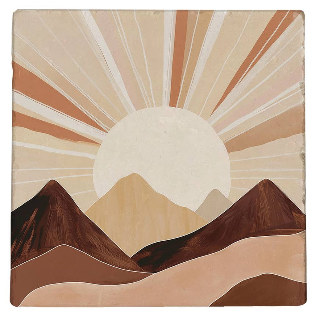 Carreau décoratif Sunrise en pierre naturelle, 10 × 10 cm — sélection MyTomette