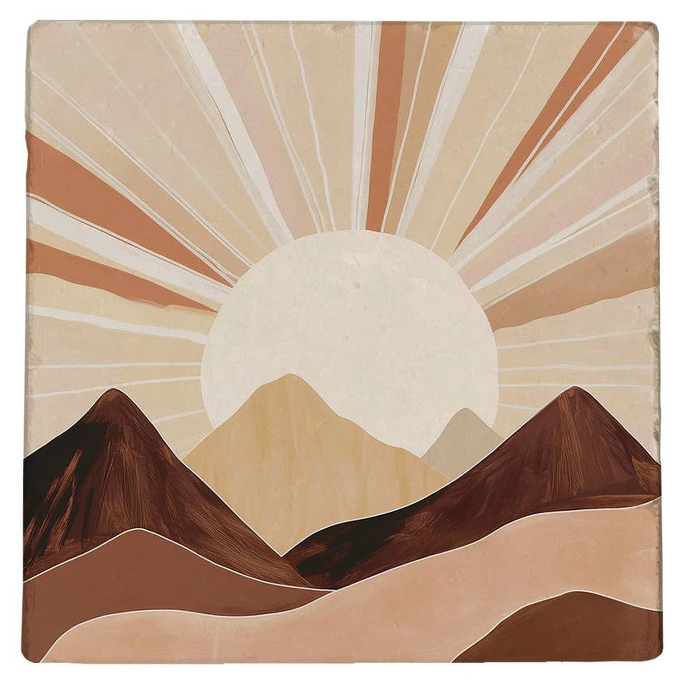 Carreau décoratif Sunrise en pierre naturelle, 10 × 10 cm — sélection MyTomette
