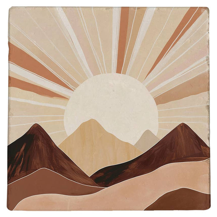 Carreau décoratif Sunrise en pierre naturelle, 10 × 10 cm — sélection MyTomette