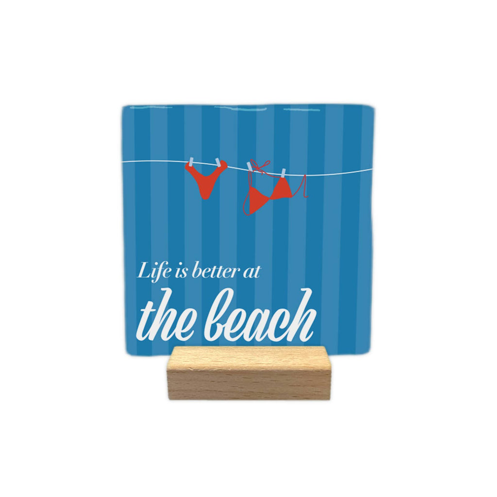 La vie est meilleure à la plage — carreau décoratif à accrocher, sélection MyTomette