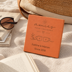 Cadeau meilleure amie sur serviette de plage, tomette hexagonale personnalisée, terre cuite de Salernes gravée au laser