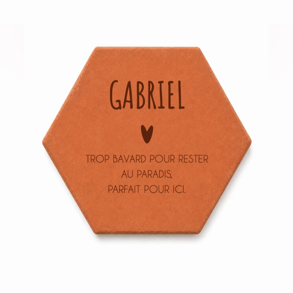 Tomette au prénom gravée au laser, offre panier.