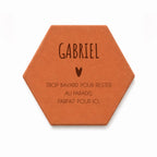 Tomette au prénom gravée au laser, offre panier.